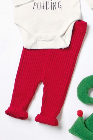 Red Knitted Leggings (0mths-2yrs)